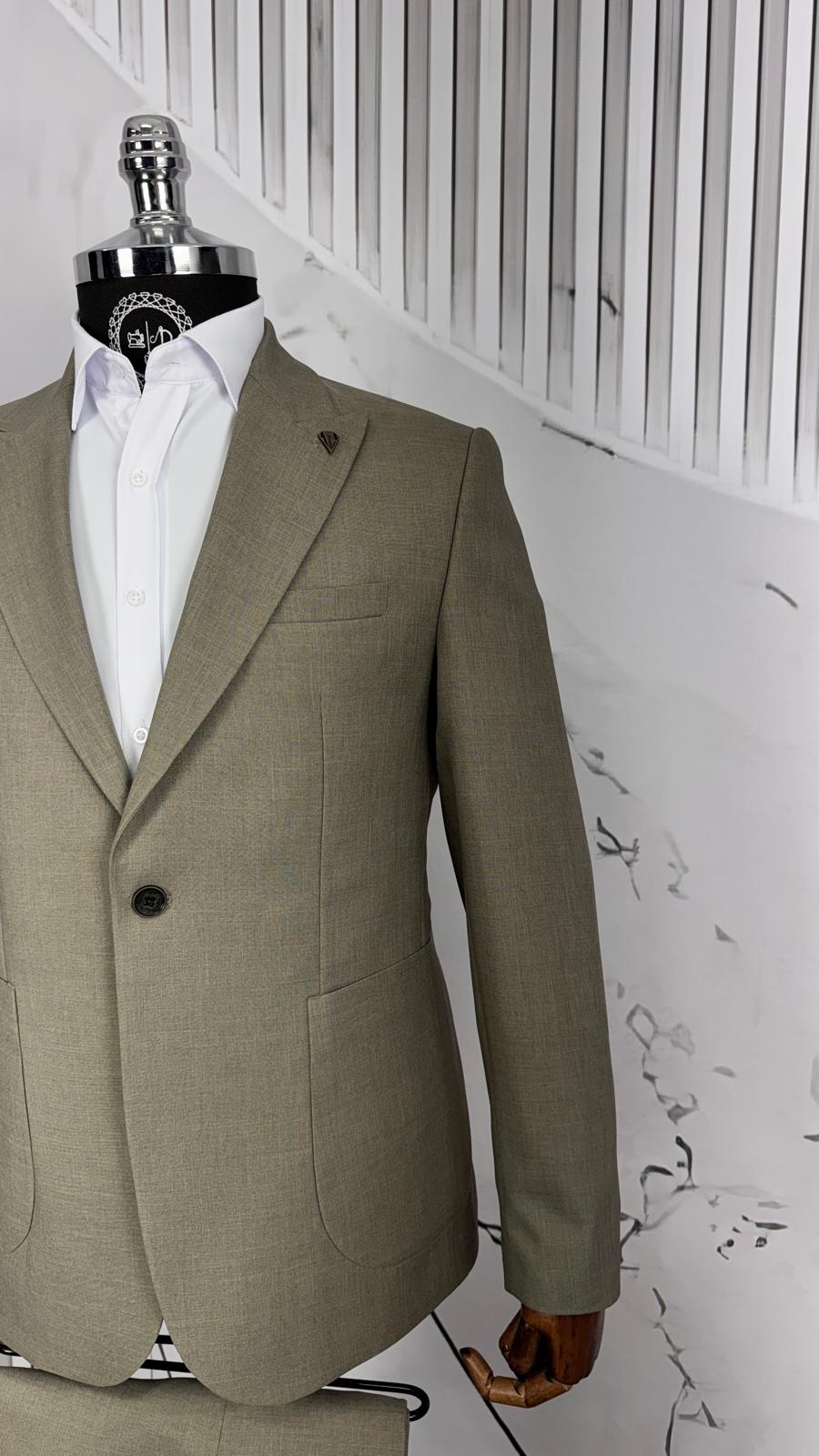 Dupont Slim Fit Kırlangıç Yaka Torba Cep Takım Elbise