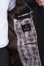 Dupont Erkek Çizgili Kruvaze Takım Elbise - Slim Fit 6 Drop Çift Yırtmaçlı