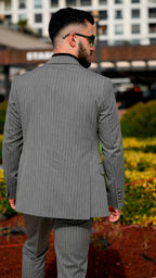 Dupont Erkek Kruvaze Çift Yırtmaç 2'li Takım Elbise Slim Fit 6 Drop