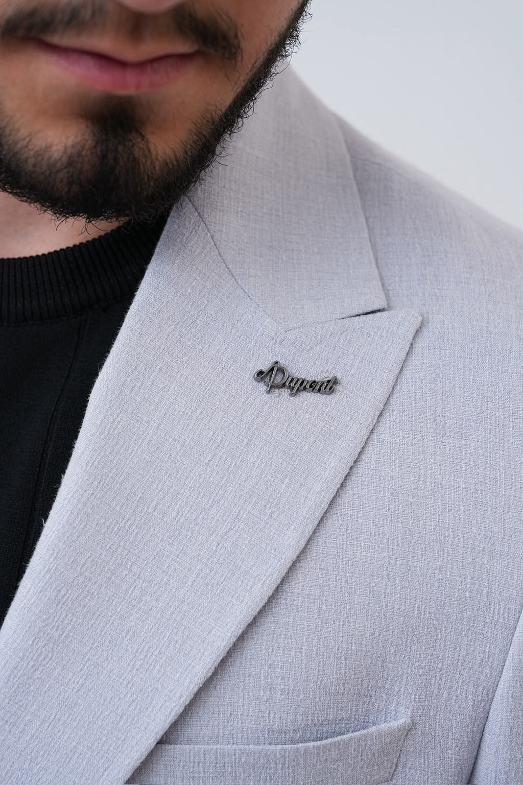 Dupont Keten Karışımlı Slim Fit Sivri Yaka Çift Düğme Tek Blazer Ceket