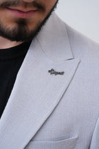 Dupont Keten Karışımlı Slim Fit Sivri Yaka Çift Düğme Tek Blazer Ceket