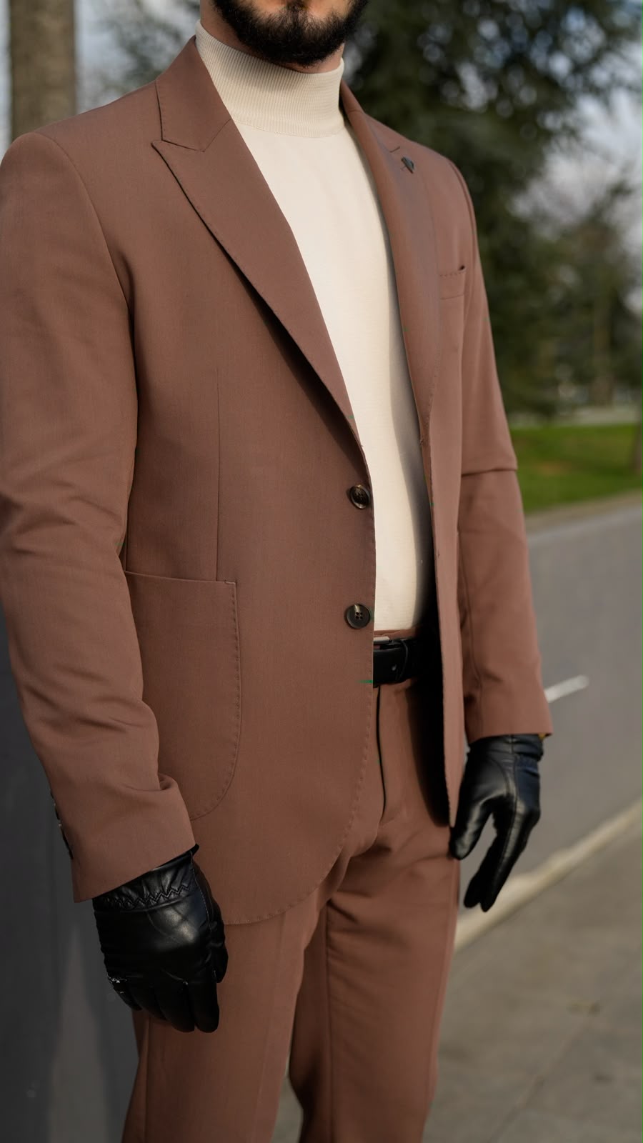 Dupont Erkek Torba Cep Puntolu Takım Elbise Slim Fit 6 Drop