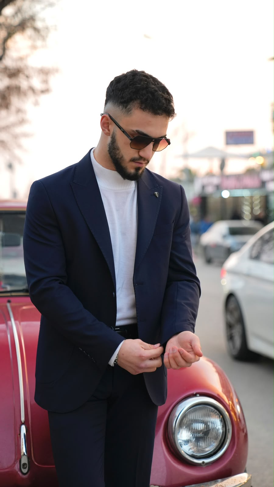 Dupont Erkek Torba Cep Puntolu Takım Elbise Slim Fit 6 Drop