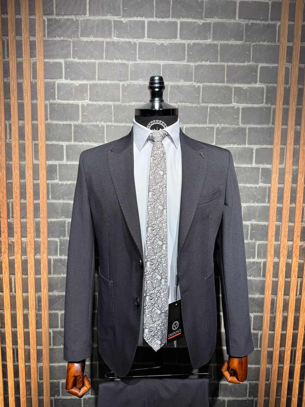 Dupont Erkek Torba Cep Puntolu Takım Elbise Slim Fit 6 Drop
