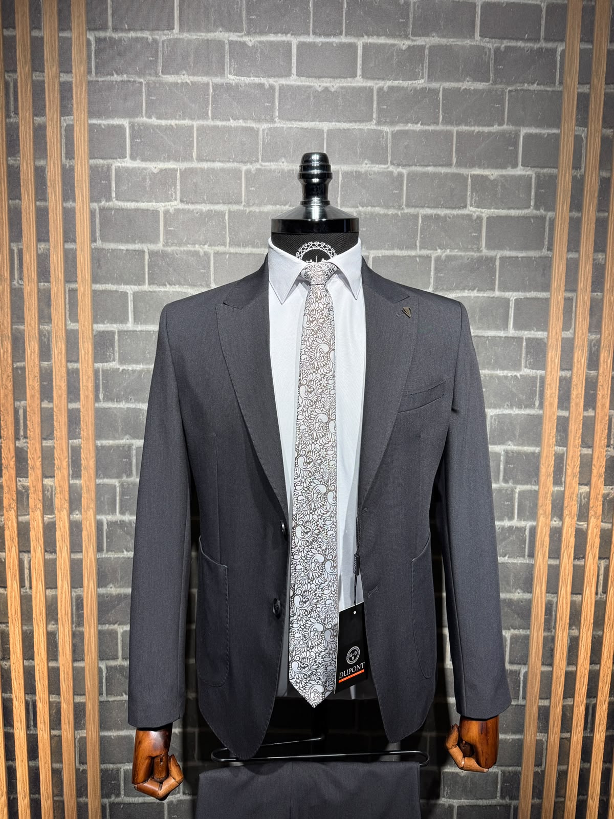 Dupont Erkek Torba Cep Puntolu Takım Elbise Slim Fit 6 Drop
