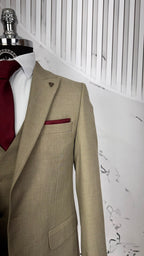Dupont Slim Fit Sivri Yaka Yelekli Takım Elbise