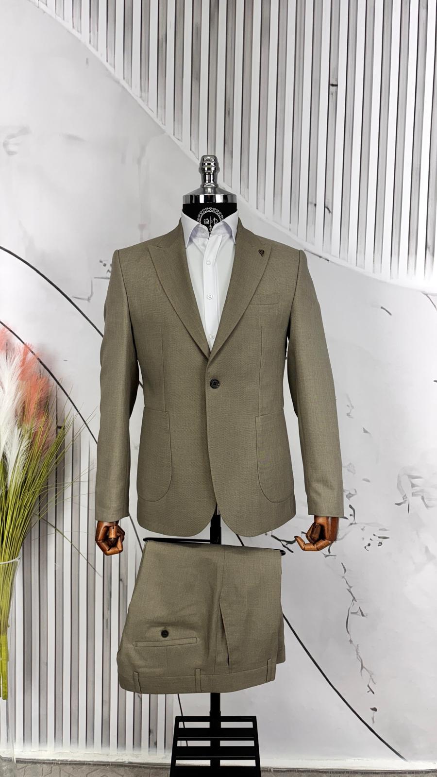 Dupont Slim Fit Kırlangıç Yaka Torba Cep Takım Elbise