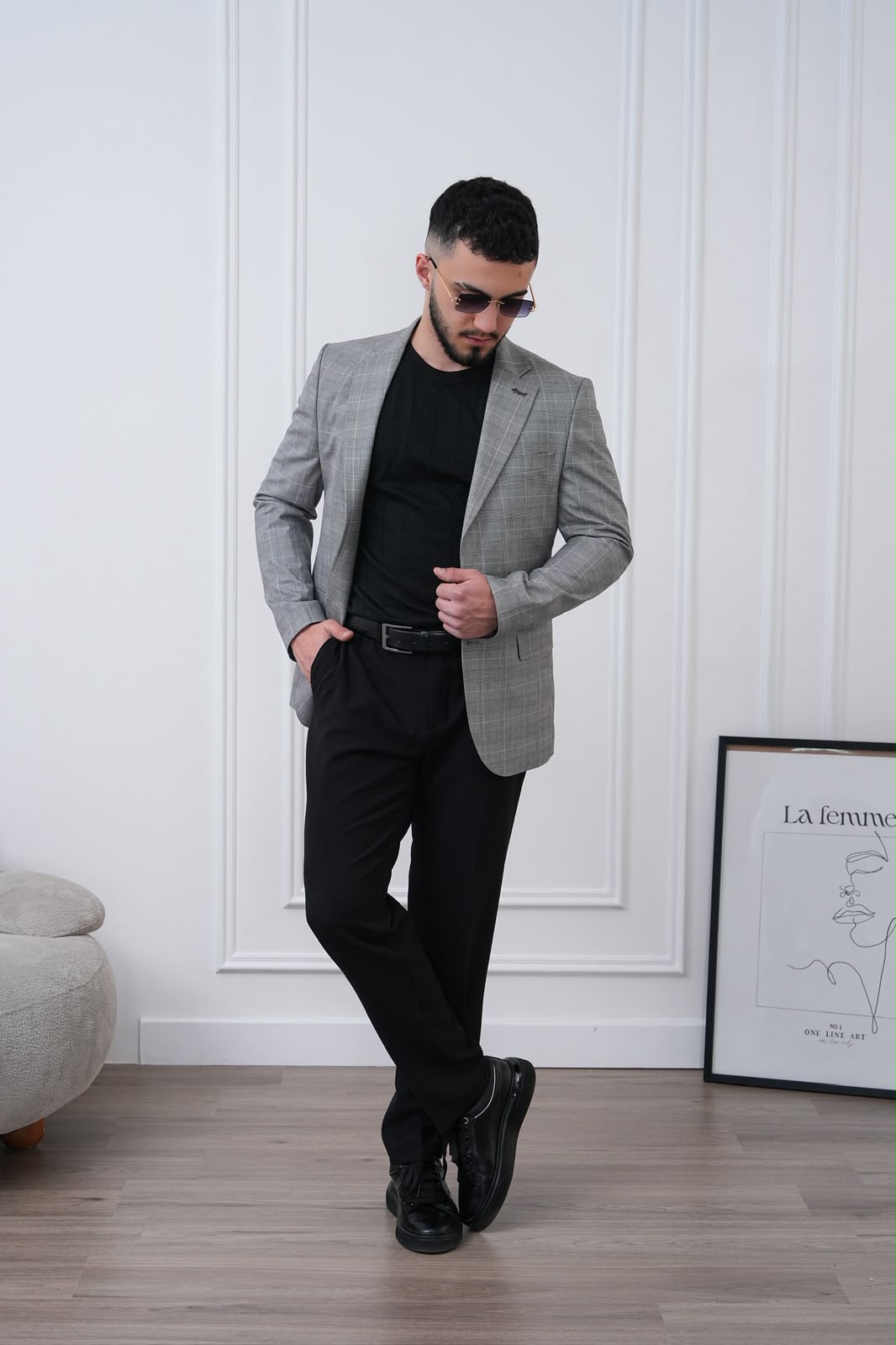 Dupont Keten Karışımlı Slim Fit Mono Yaka Çift Düğme Tek Blazer Ceket