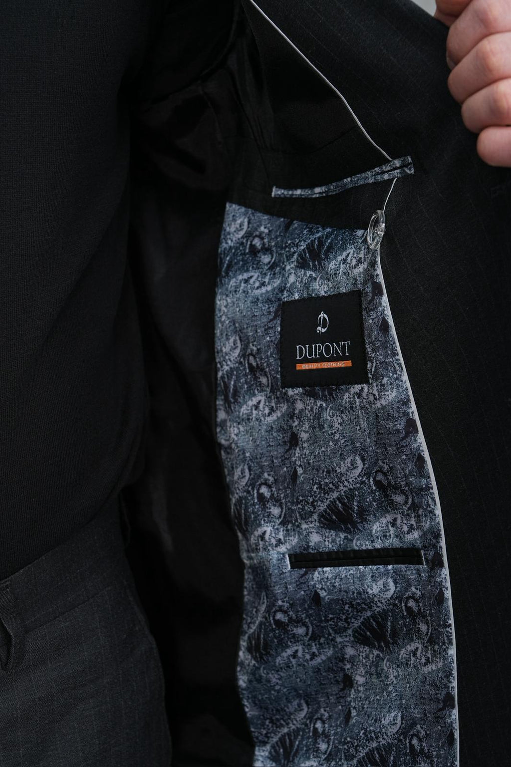 Dupont Erkek Çizgili Kruvaze Takım Elbise - Slim Fit 6 Drop Çift Yırtmaçlı