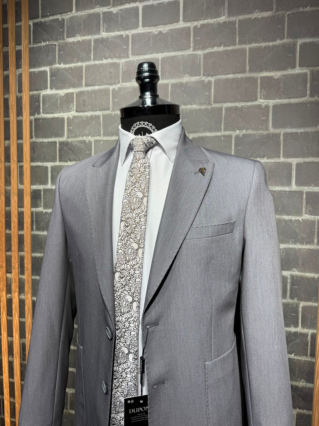 Dupont Erkek Torba Cep Puntolu Takım Elbise Slim Fit 6 Drop
