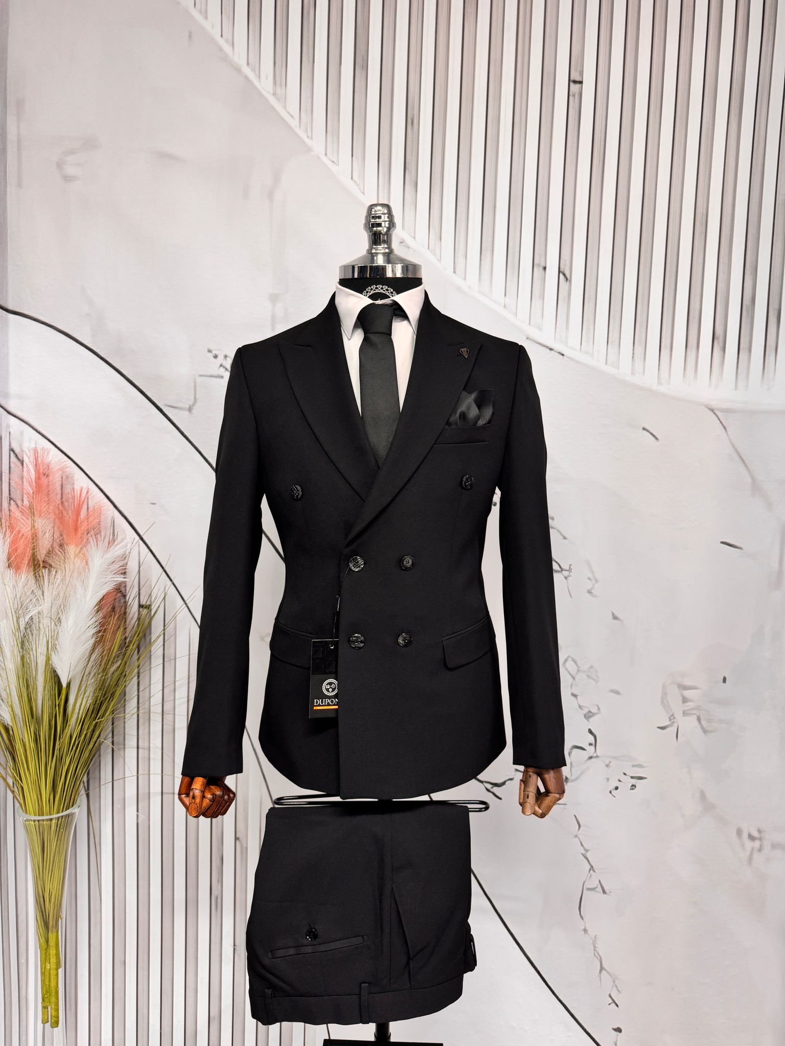 Dupont Slim Fit Sivri Yaka Kruvaze Takım Elbise