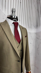 Dupont Slim Fit Sivri Yaka Yelekli Takım Elbise