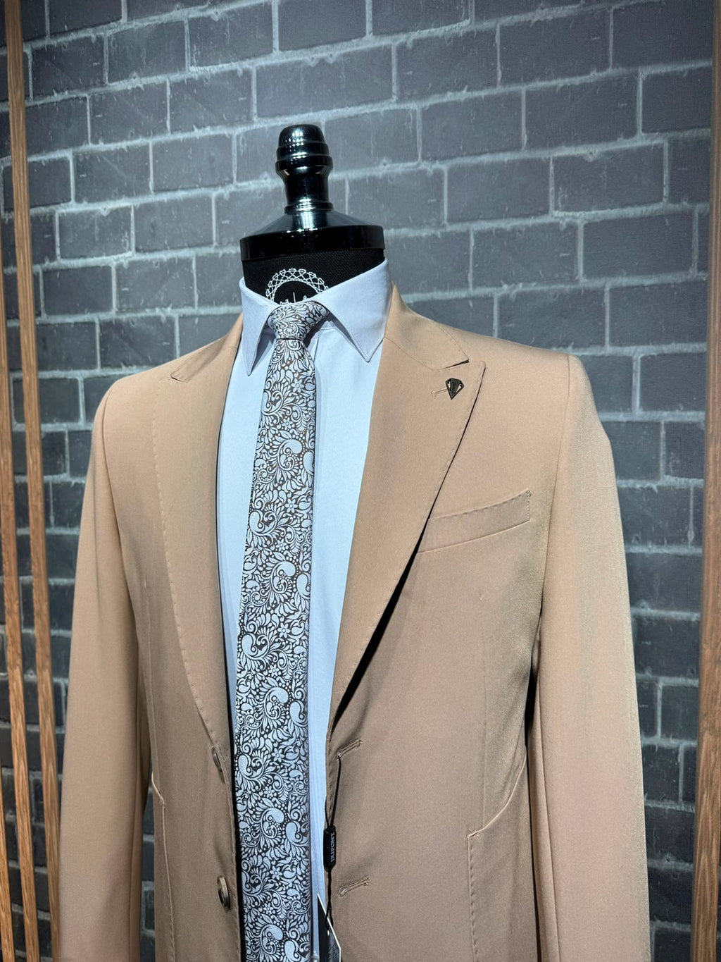 Dupont Erkek Torba Cep Puntolu Takım Elbise Slim Fit 6 Drop