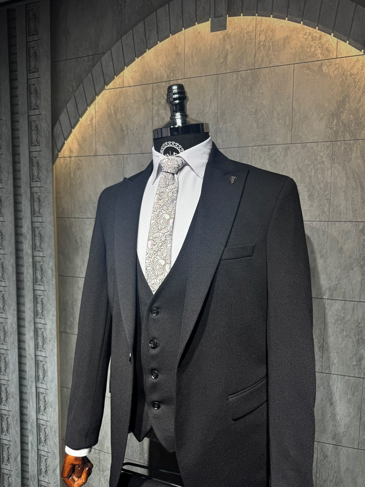Dupont Slim Fit Tek Düğme Yelekli Erkek Takım Elbise - Zara Kumaş Likralı