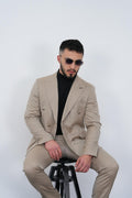 Dupont Erkek Çizgili Kruvaze Takım Elbise - Slim Fit 6 Drop Kırlangıç Yaka