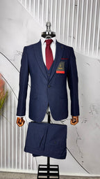 Dupont Slim Fit Sivri Yaka Yelekli Takım Elbise