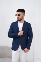 Dupont Keten Karışımlı Slim Fit Mono Yaka Çift Düğme Tek Blazer Ceket