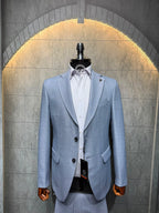 Dupont Slim Fit 6 Drop Yarım Astar Çift Yırtmaç 2'li Takım Elbise