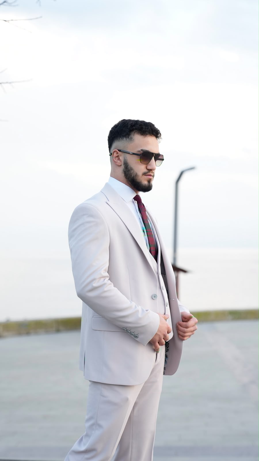 Dupont Slim Fit Tek Düğme Yelekli Erkek Takım Elbise - Zara Kumaş Likralı