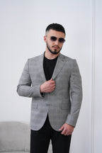 Dupont Keten Karışımlı Slim Fit Mono Yaka Çift Düğme Tek Blazer Ceket