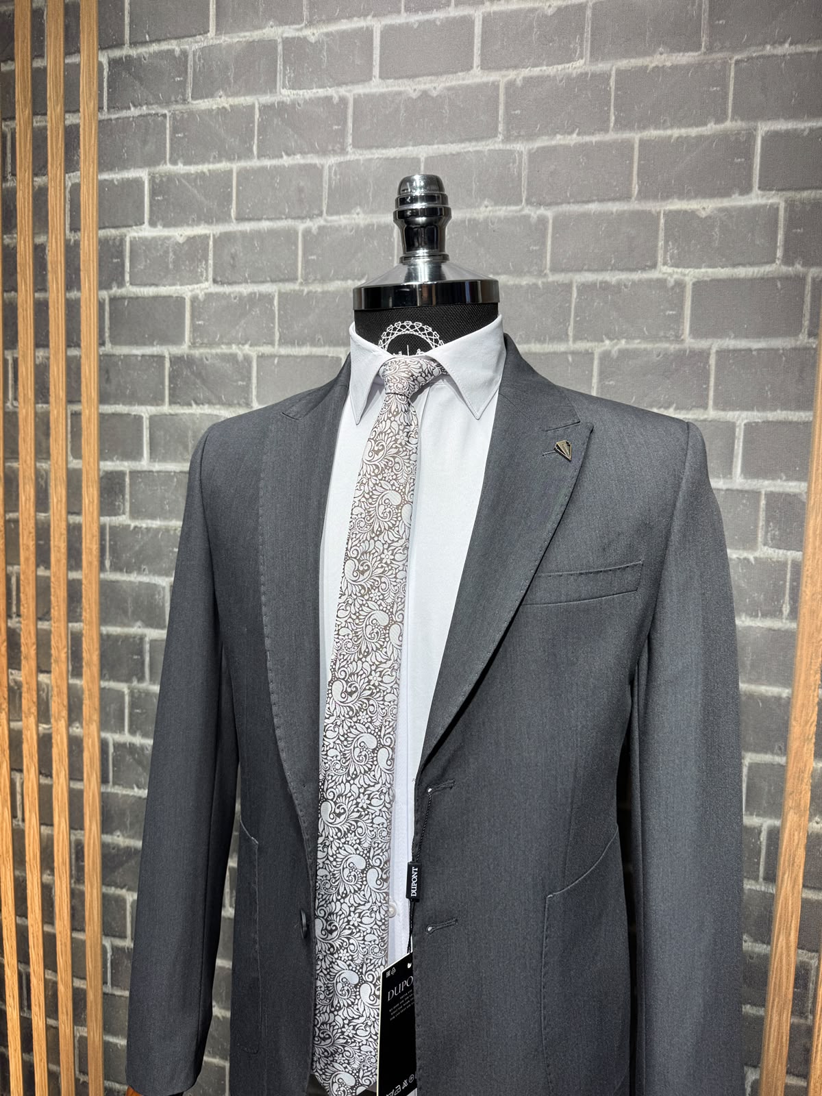 Dupont Erkek Torba Cep Puntolu Takım Elbise Slim Fit 6 Drop