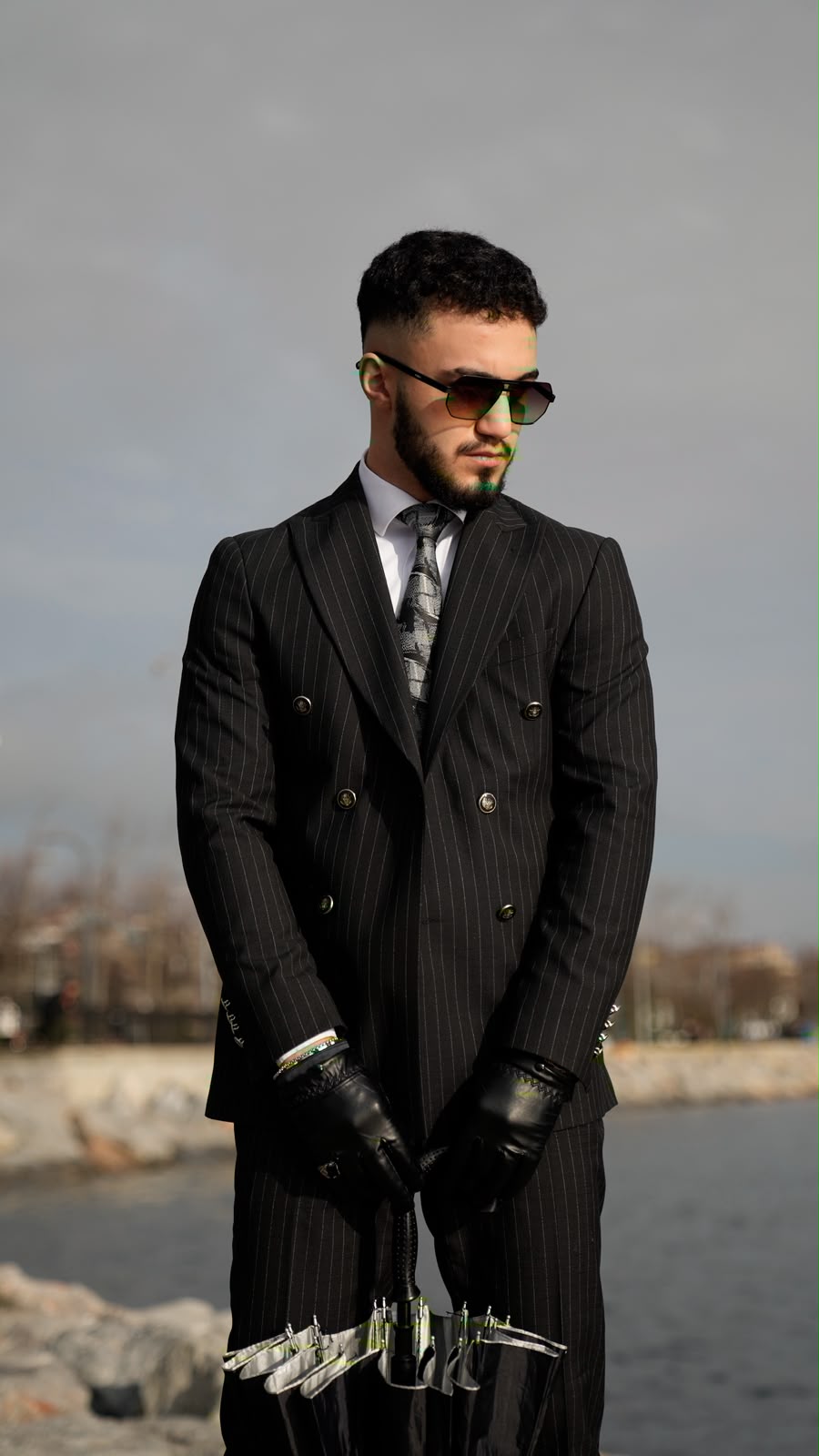 Dupont Erkek Çizgili Kruvaze Çift Yırtmaç 2'li Takım Elbise Slim Fit 6 Drop