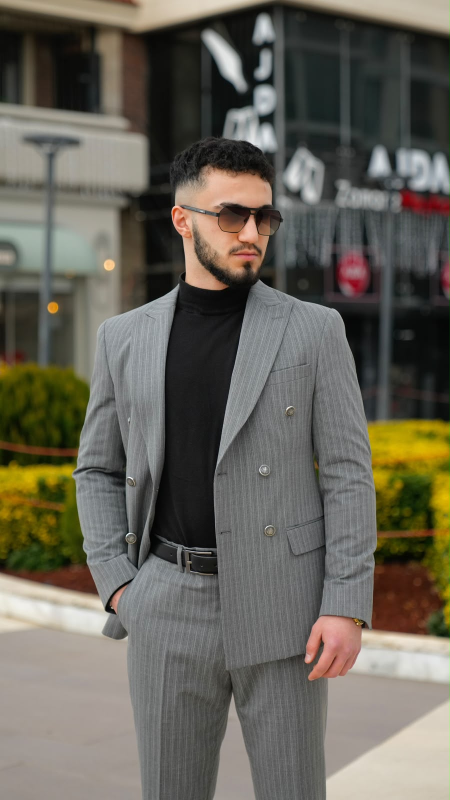 Dupont Erkek Kruvaze Çift Yırtmaç 2'li Takım Elbise Slim Fit 6 Drop