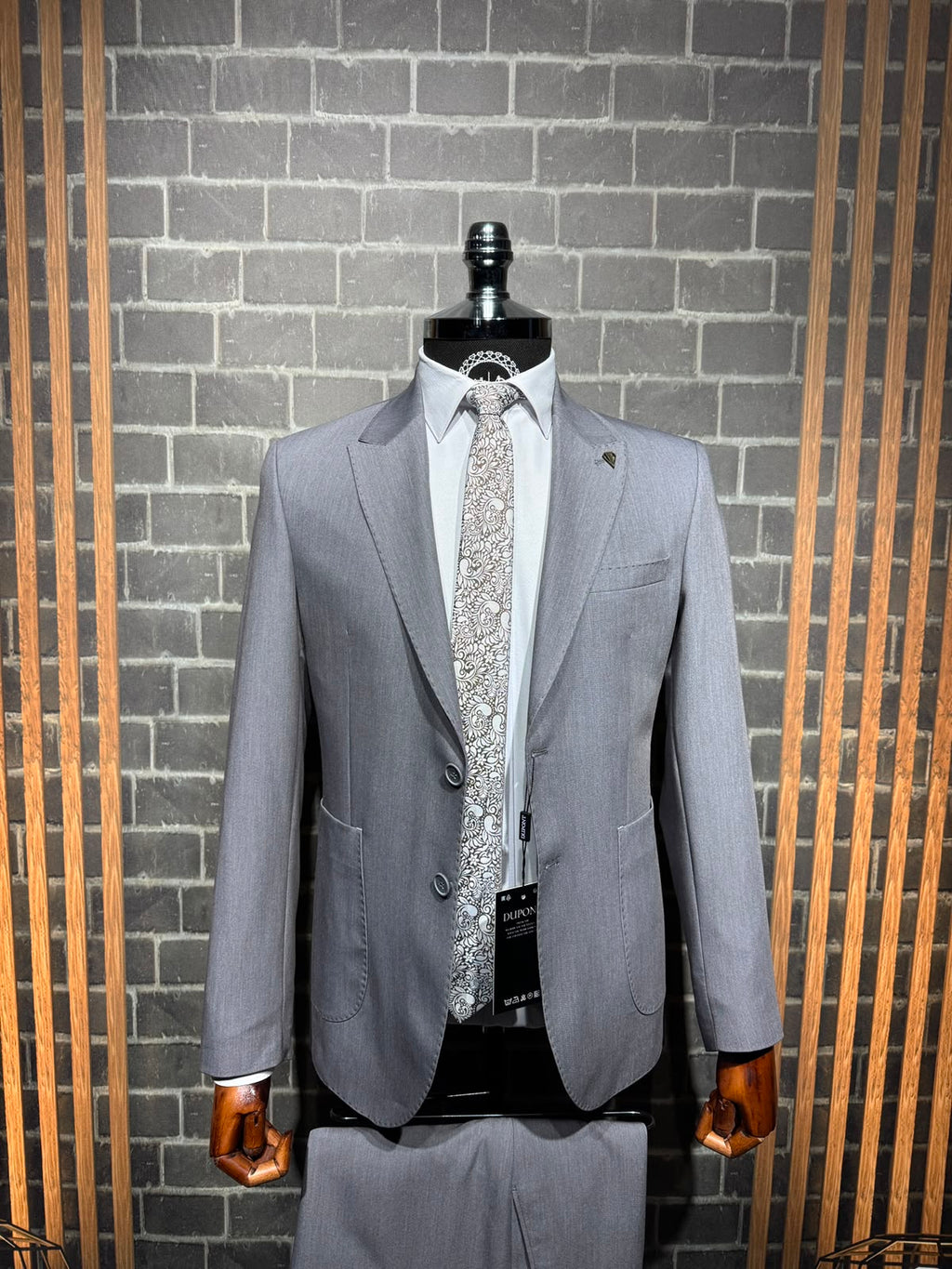 Dupont Erkek Torba Cep Puntolu Takım Elbise Slim Fit 6 Drop