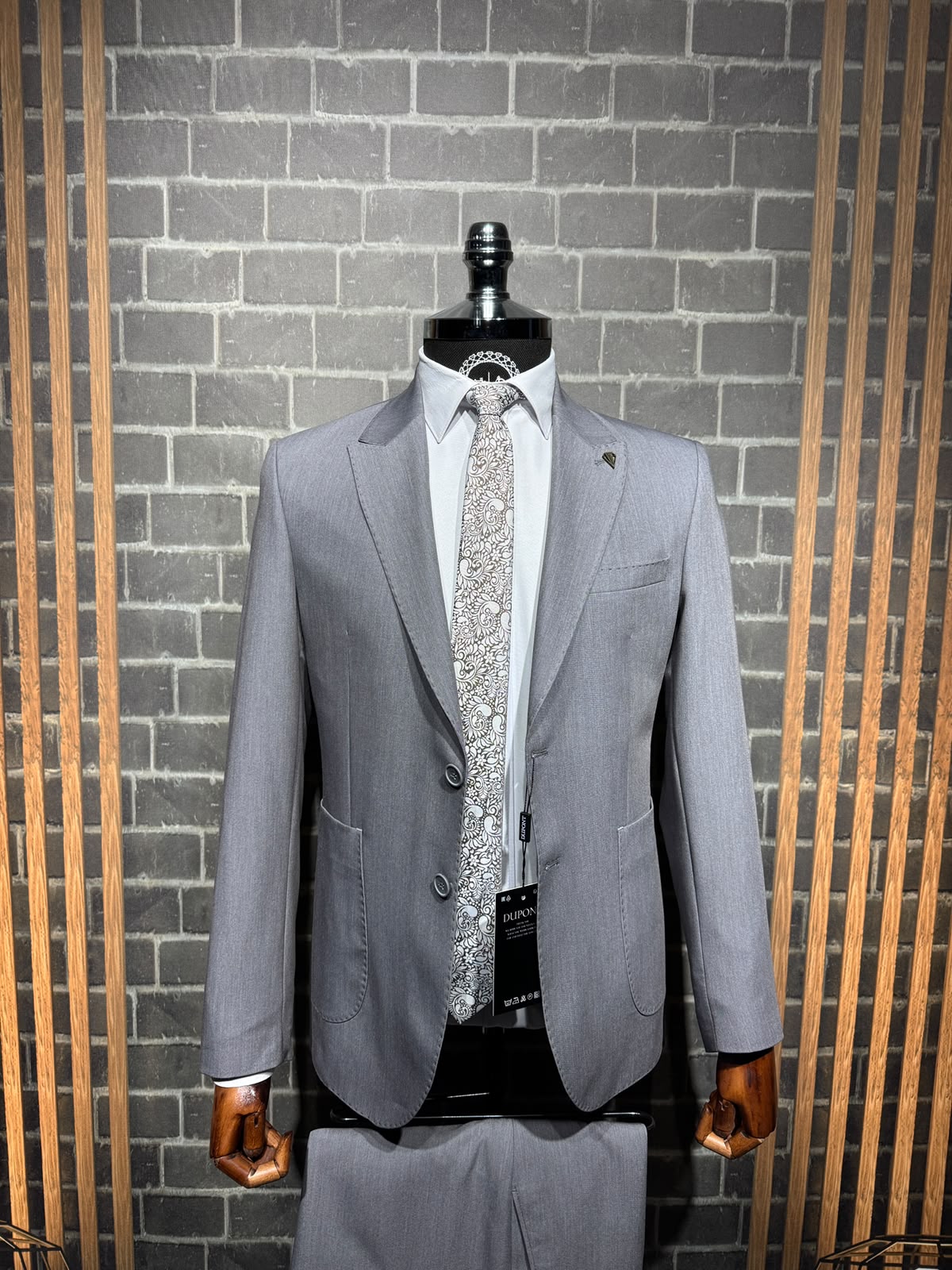 Dupont Erkek Torba Cep Puntolu Takım Elbise Slim Fit 6 Drop
