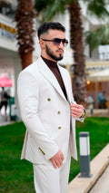 Dupont Erkek Kruvaze Çift Yırtmaç 2'li Takım Elbise Slim Fit 6 Drop
