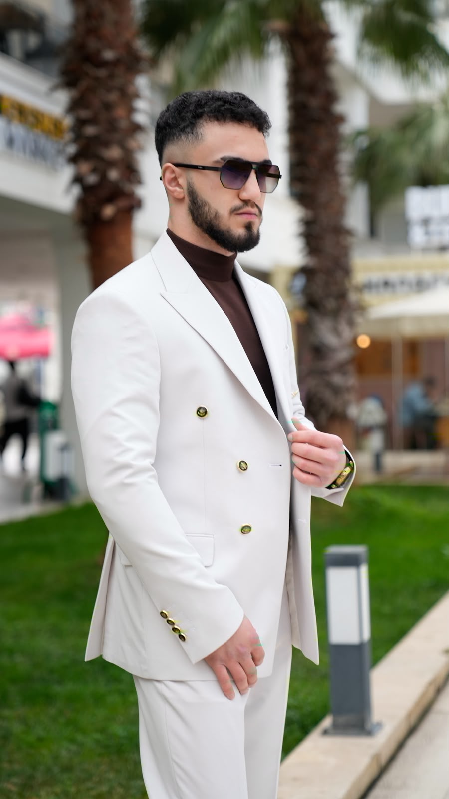 Dupont Erkek Kruvaze Çift Yırtmaç 2'li Takım Elbise Slim Fit 6 Drop