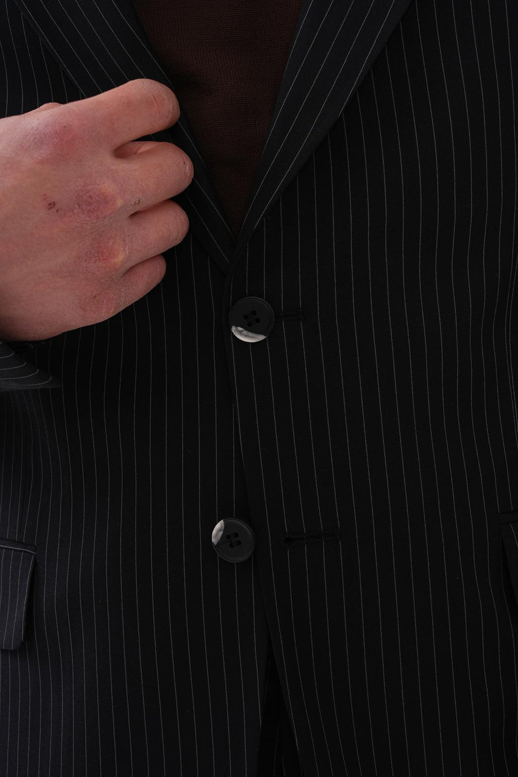 Dupont Çizgili Slim Fit 6 Drop Çift Düğme Çift Yırtmaç 2'li Takım Elbise