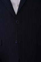 Dupont Çizgili Slim Fit 6 Drop Çift Düğme Çift Yırtmaç 2'li Takım Elbise