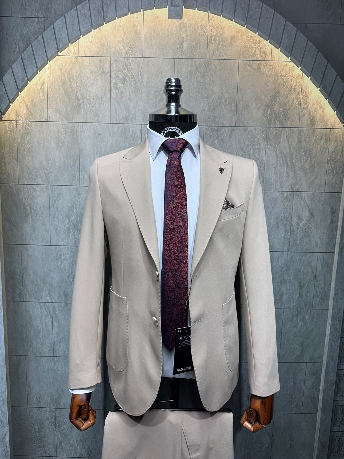 Dupont Erkek Torba Cep Puntolu Takım Elbise Slim Fit 6 Drop
