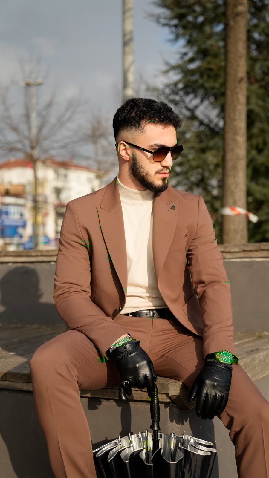 Dupont Erkek Torba Cep Puntolu Takım Elbise Slim Fit 6 Drop