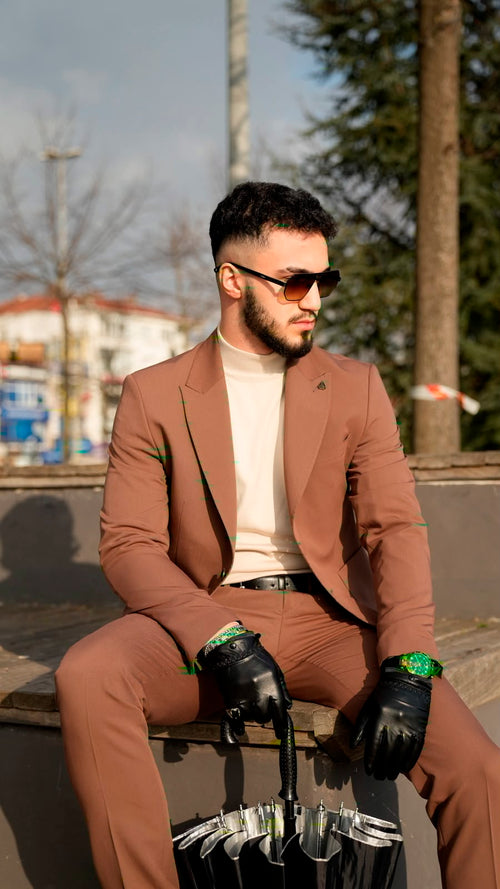 Dupont Erkek Torba Cep Puntolu Takım Elbise Slim Fit 6 Drop