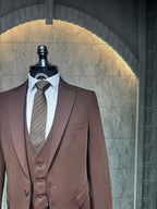 Dupont Slim Fit Tek Düğme Yelekli Erkek Takım Elbise - Zara Kumaş Likralı