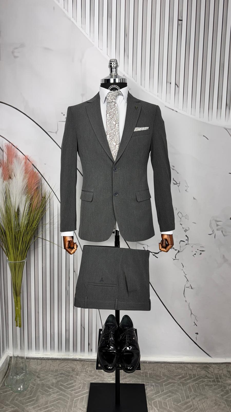 Dupont Slim Fit Mono Yaka Erkek 2'li Takım Elbise