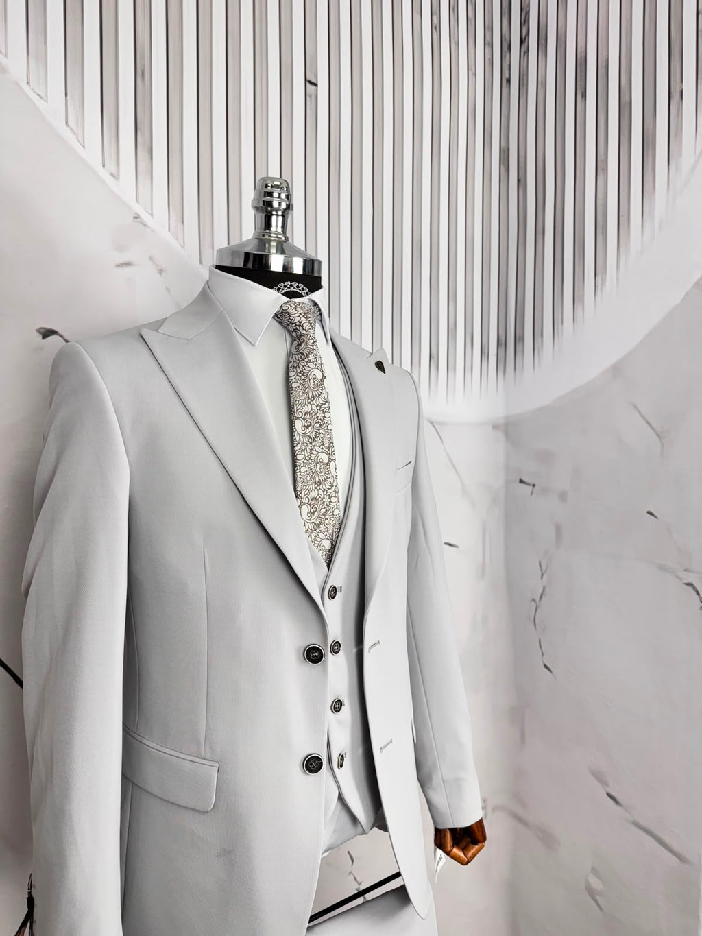 Dupont Slim Fit Yelekli Erkek Takım Elbise - Zara Kumaş Likralı