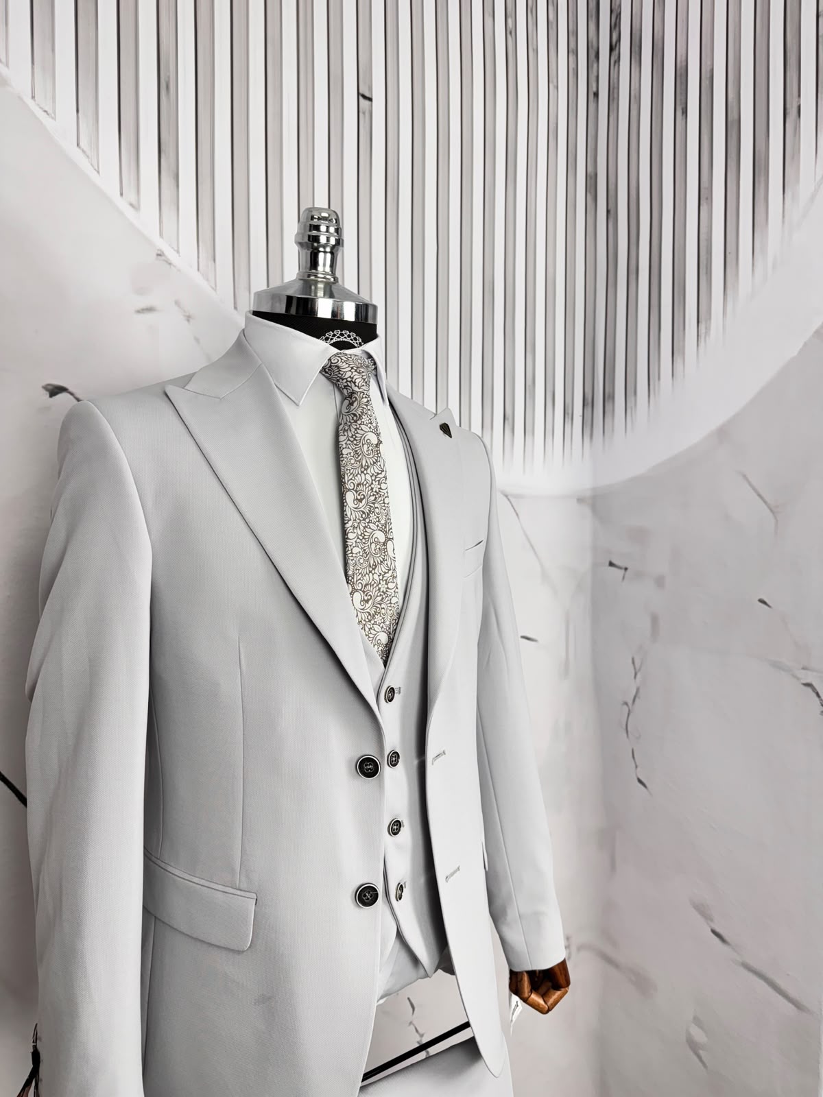 Dupont Slim Fit Yelekli Erkek Takım Elbise - Zara Kumaş Likralı