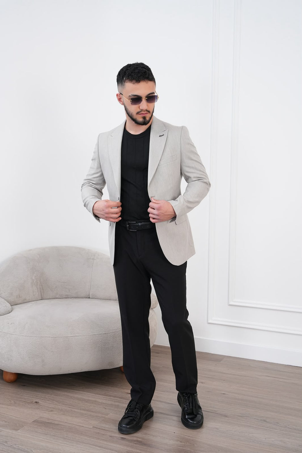 Dupont Keten Karışımlı Slim Fit Kırlangıç Yaka Çift Düğme Tek Blazer Ceket