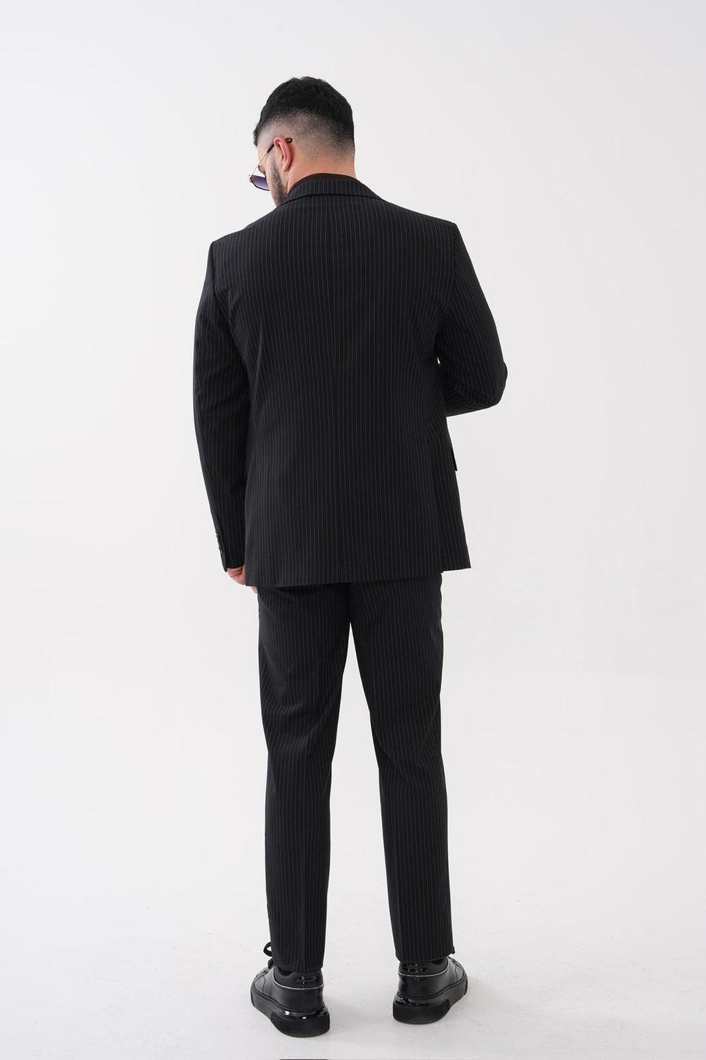 Dupont Çizgili Slim Fit 6 Drop Çift Düğme Çift Yırtmaç 2'li Takım Elbise