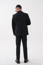 Dupont Çizgili Slim Fit 6 Drop Çift Düğme Çift Yırtmaç 2'li Takım Elbise
