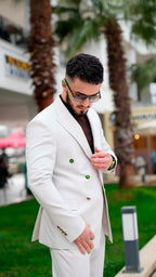 Dupont Erkek Kruvaze Çift Yırtmaç 2'li Takım Elbise Slim Fit 6 Drop