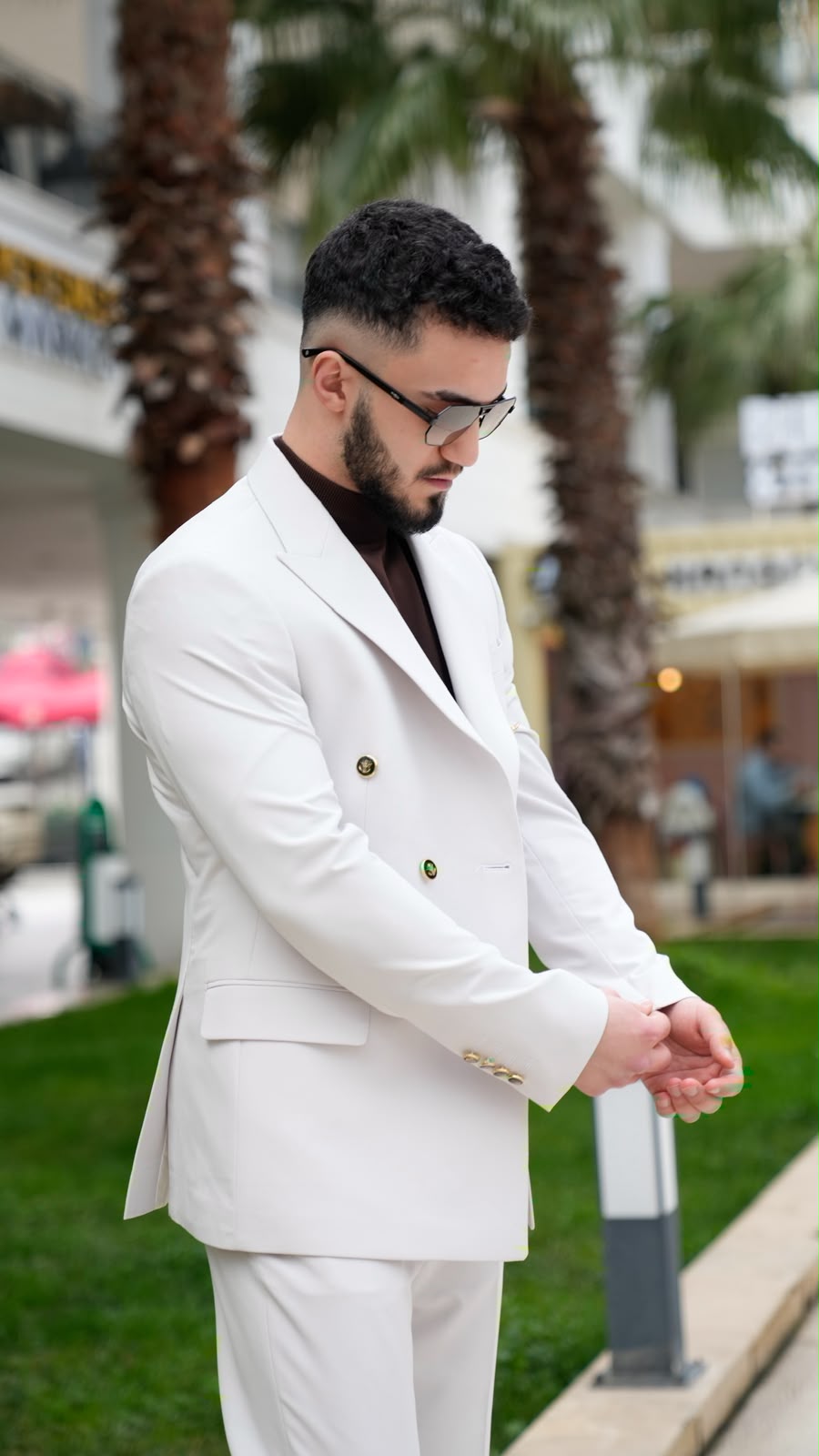 Dupont Erkek Kruvaze Çift Yırtmaç 2'li Takım Elbise Slim Fit 6 Drop
