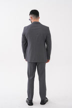 Dupont Çizgili Slim Fit 6 Drop Çift Düğme Çift Yırtmaç 2'li Takım Elbise