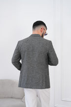 Dupont Keten Karışımlı Slim Fit Sivri Yaka Çift Düğme Tek Blazer Ceket