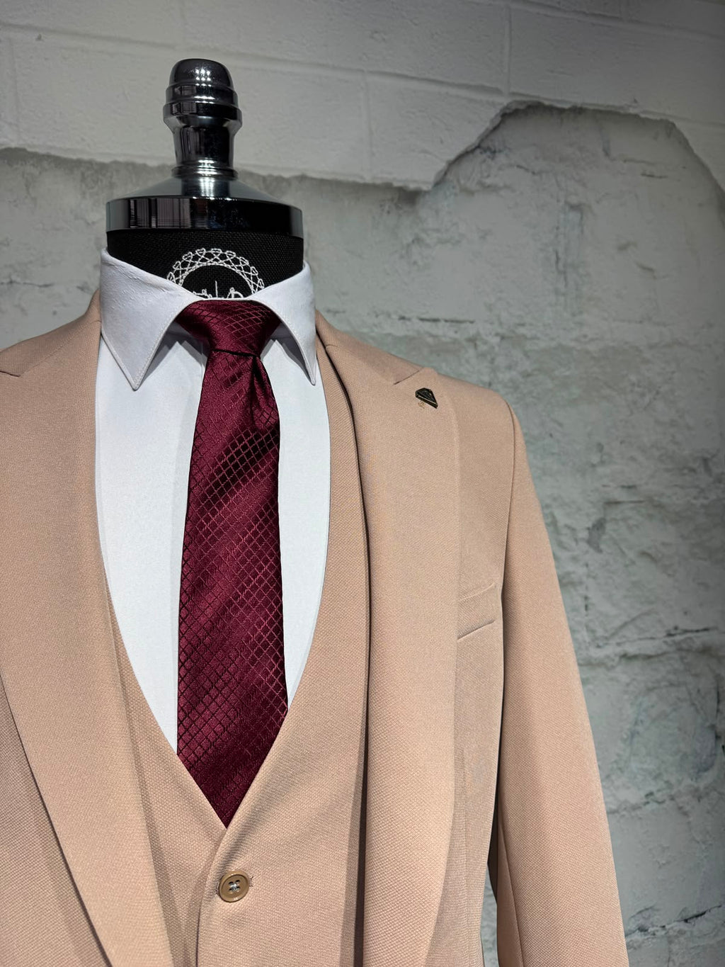 Dupont Slim Fit Tek Düğme Yelekli Erkek Takım Elbise - Zara Kumaş Likralı